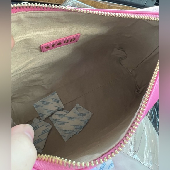 NEW STAUD pink pvc and leather medium Shirley bag - Picture 8 of 8